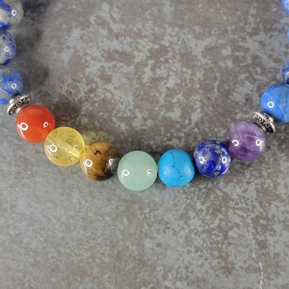 Lapis Gemstone Lapis Amethyst Tigers Eye Citrine Quartz Bracelet Meditat… - Picture 2 of 4